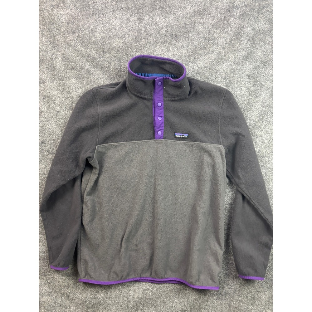 Patagonia Synchilla Snap-T Fleece Pullover Mens M Grey Purple Colorblock